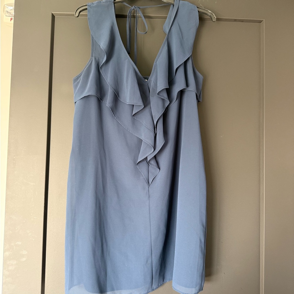 Formal blue ruffle dress